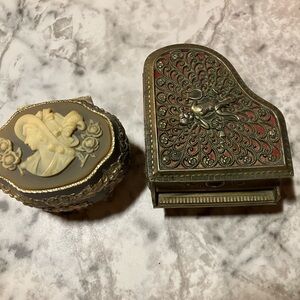 Set of Two Antique Music/Trinket Boxes
